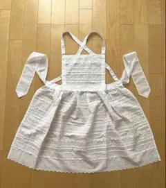 総レースエプロン　ハンドメイド