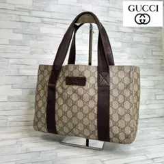 極美品　120 GUCCI グッチハンドバッグ　GG柄　he8