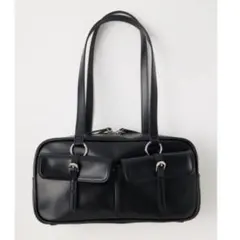 MOUSSY FAUX LEATHER SHOULDER バッグ ブラック