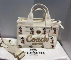 新品 미사용 DISNEY X COACH トートバッグ ミッキーCAE70