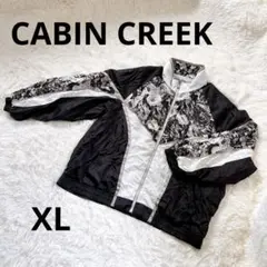90s CABIN CREEK ナイロン　ジャケット　花柄レトロ　ヴィンテージ
