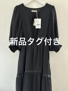 新品　idem イデム　ボリューム袖シフォンワンピース　ブラックのサムネイル