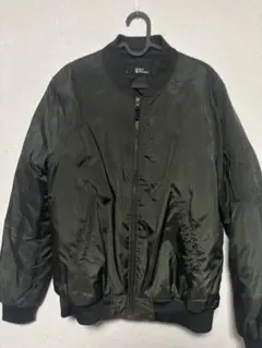 カーキ ボンバージャケット ナイロンMA-1 ブルゾン ミリタリー メンズL相当