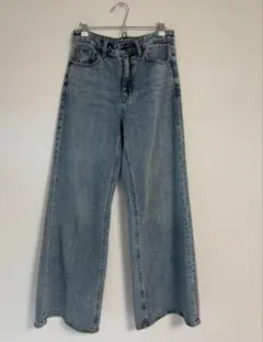 GU フレアデニムパンツ ライトブルー