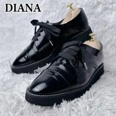 DIANA ダイアナ エナメル ローファー レースアップシューズ 紐履 24 