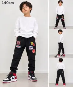 XLARGE ワッペン付きスウェットパンツ ブラック140cm