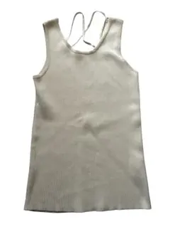 アイボリー リブ編み タンクトップ Sサイズ