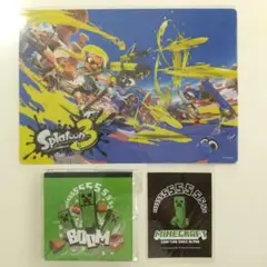 Splatoon 3 下敷きとMinecraftメモ帳&ステッカーセット
