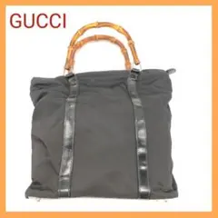GUCCI グッチ バンブー ナイロン ハンドバッグ
