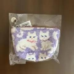 フェイラー　モフモフネコチャン　舟型ポーチSサイズ