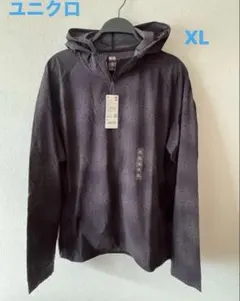 ユニクロ　ドライEX UVカット　フルジップパーカー　ブラック　ガラ　XL