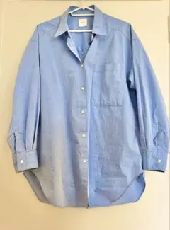 スピックアンドスパン　50コットンオーバーシャツ　サックスブルー　フリー