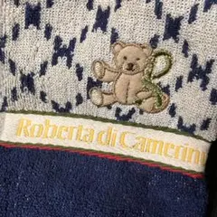 ロベルタ・ディ・カメリーノ テディベア刺繍ウォッシュタオル【新品】紺のサムネイル