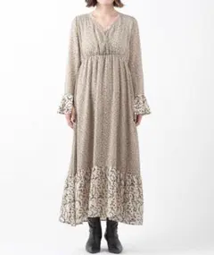 【9/30終了】 mistic花柄 カシュクール ワンピース