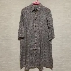 美品　BEAMSHEART 花柄シャツワンピース　M 長袖　羽織り