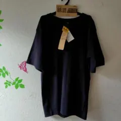 新品 、紳士 綿混 リブTシャツ ブラック LLサイズ