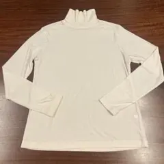 UNIQLO ユニクロ ホワイト／白 ハイネックロングスリーブトップス