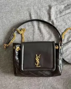 Saint Laurent ブラック レザー バッグ
