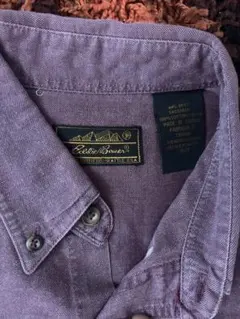 80s Eddie Bauer 長袖シャツ パープル M 黒タグのサムネイル