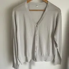 新品ユニクロ　ライトＶネックカーディガン3XLライトグレー