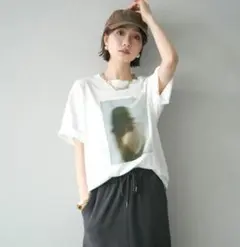 【新品】ブラーアートフォトTシャツ/OFF1 リュミエ　lumier 同型