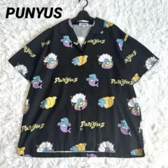 PUNYUS プニュズ DINO総柄オープンカラーシャツ 恐竜と貝殻 ブラックのサムネイル
