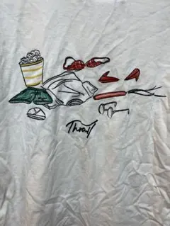 Left Alone レフトアローン 両面刺繍 Tシャツ ホワイト 白