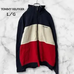 トミーヒルフィガー【Ｌ／G】ナイロンジャケット ブルゾン トリコロール フード