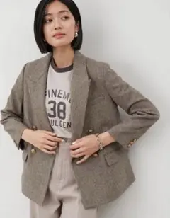 ミラオーウェン　金釦ダブルブレストブレザー