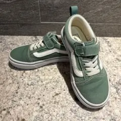 VANS 緑色キャンバススニーカー 17.0cm