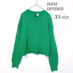 H&M ディバイデッド 薄手 ニットセーター グリーン XSサイズ