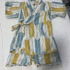 【来年の夏に向けて】90サイズ 甚平 青・黄ストライプ