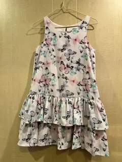 H&M 蝶プリント ノースリーブワンピース 122