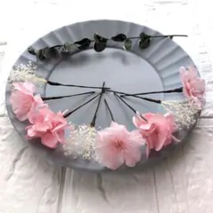 髪飾り、卒業式、カスミソウ、 桜ヘッドパーツ、成人式、結婚式