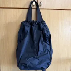 美品 UNIQLO U ドローストリング バックパック ブラック