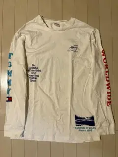 TOMMY JEANS ホワイト長袖Tシャツ Lサイズ