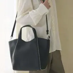 【美品】BEAUTY&YOUTH ボールチェーン トートバッグ 2way 黒