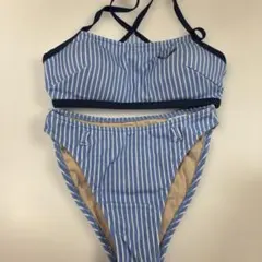 【最終値下】青と白のストライプ セパレート水着