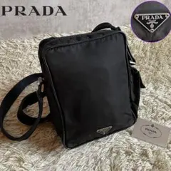 極希少 PRADA プラダ ナイロンショルダーバッグ 三角プレート ブラック