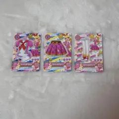 アイカツカード ピンクトルテブラウス スカート シューズ
