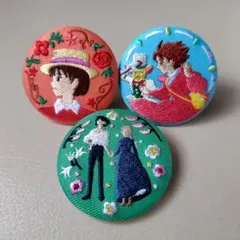 【スタジオジブリ】刺繍ブローチ　12点セット　耳をすませば　未使用　レア 耳をすませば」刺繍ブローチコレクションの一部。 - スタジオ