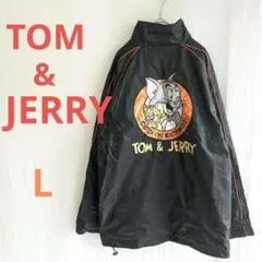トムアンドジェリーブラック ジャンパー L　防寒　アウター　ナイロンジャンパー