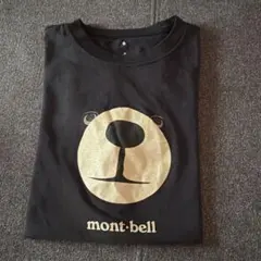 mont-bell クマ顔プリント Tシャツ 黒　　11番