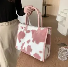 牛柄トートバッグ ピンク 新品 未使用