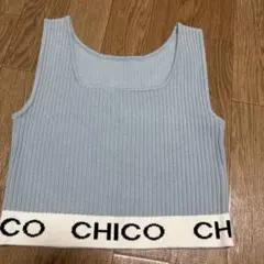 CHICO チコ　リブ タンクトップ ライトブルー　水色のサムネイル