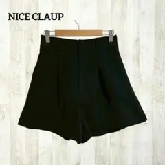 ナイスクラップ ショートパンツ F 黒 ブラック ハイウエスト タック シンプルのサムネイル