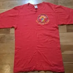 ​【90sユーロヴィンテージ】在独米軍 ボランティアプリント Tシャツ 赤 S