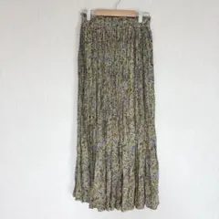【美品】オリーブデオリーブ ロングスカート マキシ ペイズリー柄 総柄 ゴム Mのサムネイル