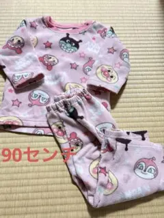 アンパンマン　フリース長袖パジャマ　90サイズ　ピンク