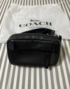 COACH ブラックレザー ショルダーバッグ